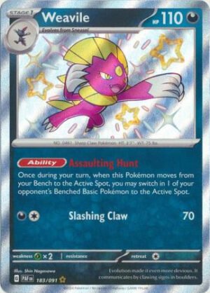 SV Paldean Fates 183/091 Weavile (Holo Shiny)