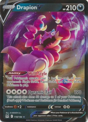 SWSH Lost Origin 118/196 Drapion V (Half Art)