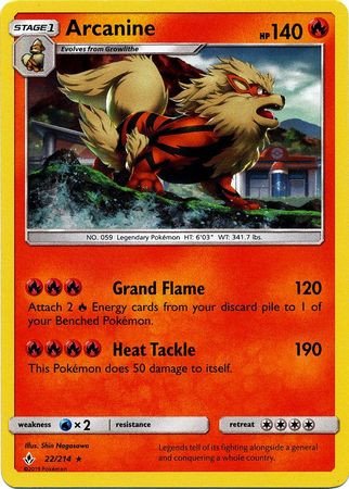 SM Unbroken Bonds 022/214 Arcanine (Cosmo Holo)