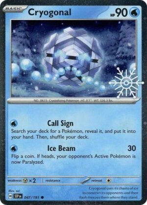 SV Surging Sparks 047/191 Cryogonal (Cosmo Holo w/ Snowflake Stamp)