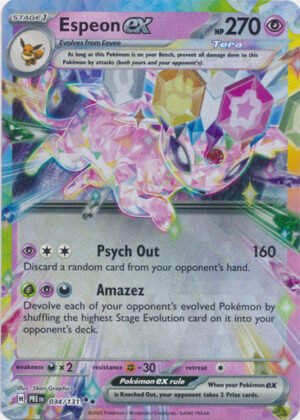 SV Prismatic Evolutions 034/131 Espeon ex (Half Art)