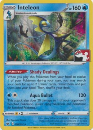 Sword & Shield (Base) 058/202 Inteleon (Prize Pack League Promo Holo)