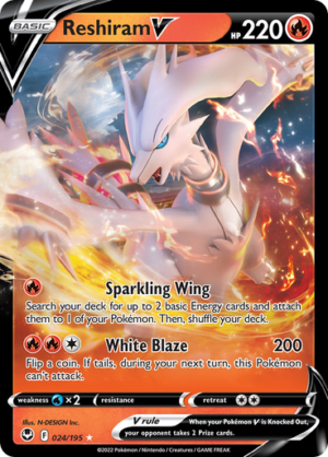 SWSH Silver Tempest 024/195 Reshiram V (Half Art)