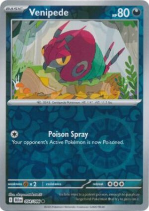 SV Black Bolt 054/086 Venipede (Reverse Holo)