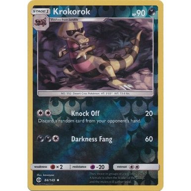 Sun and Moon (Base Set) 84/149 Krokorok (Reverse Holo)