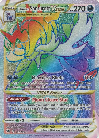 Astral Radiance 197/189 Hisuian Samurott VSTAR (Rainbow Rare)