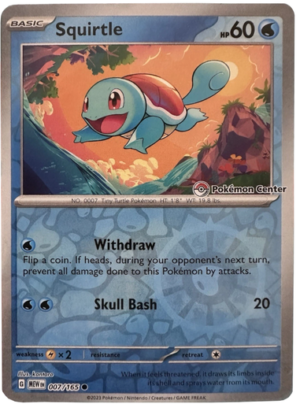 Scarlet & Violet 151 007/165 Squirtle (Reverse Holo Pokemon Center Stamp)