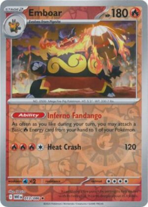 SV White Flare 013/086 Emboar (Reverse Holo)