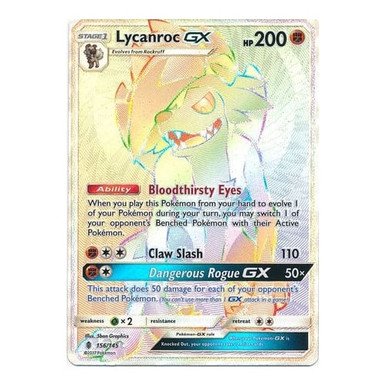 SM Guardians Rising 156/145 Lycanroc GX (Rainbow Rare)