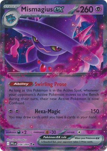 ME Phantasmal Flames 036/094 Mismagius ex (Half Art)