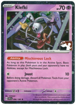 Scarlet & Violet (Base Set) 096/198 Klefki (Prize Pack League Promo Cosmo Holo)