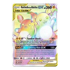 SM Unified Minds 241/236 Raichu & Alolan Raichu GX (Tag Team Rainbow Rare)