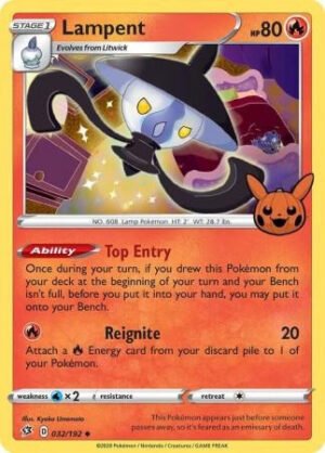 Rebel Clash 032/192 Lampent (Pikachu Pumpkin Stamp)