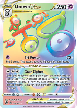 SWSH Silver Tempest 199/195 Unown VSTAR (Rainbow Rare)