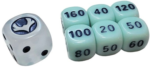 SWSH Silver Tempest White w/ Blue & Pale Blue (small) Dice