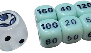 SWSH Silver Tempest White w/ Blue & Pale Blue (small) Dice