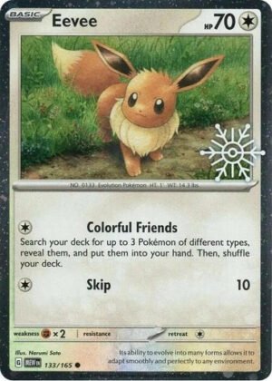Scarlet & Violet 151 133/165 Eevee (Cosmo Holo w/ Snowflake Stamp)
