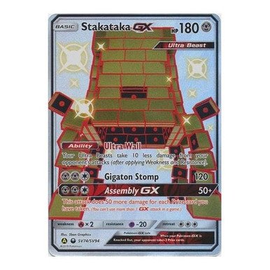 SM Celestial Storm SV74/SV94 Stakataka GX (Hidden Fates Shiny Vault Full Art)