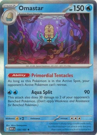 Scarlet & Violet 151 139/165 Omastar (Holo)