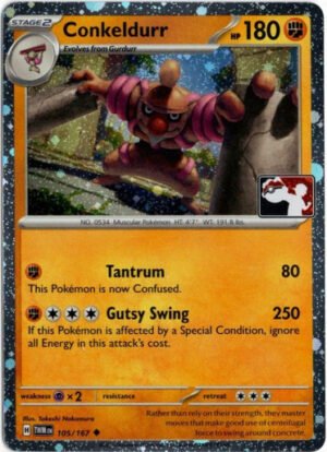 SV Twilight Masquerade 105/167 Conkeldurr (Prize Pack League Promo Cosmo Holo)