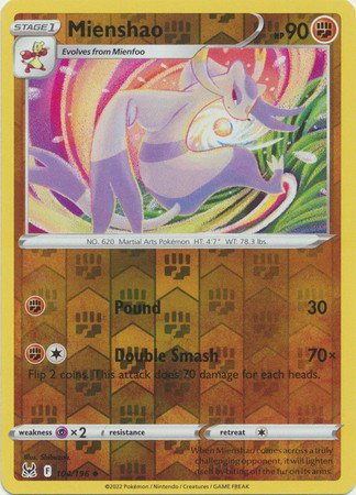 SWSH Lost Origin 104/196 Mienshao (Reverse Holo)