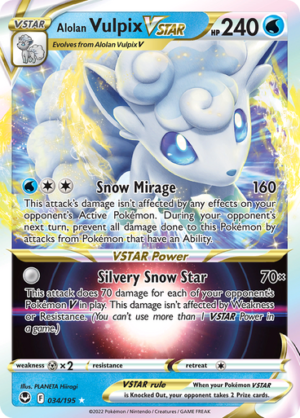 SWSH Silver Tempest 034/195 Alolan Vulpix VSTAR (Full Art)