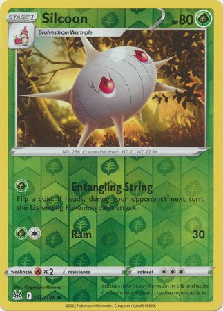 SWSH Lost Origin 007/196 Silcoon (Reverse Holo)