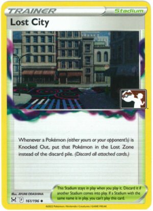 SWSH Lost Origin 161/196 Lost City (Prize Pack League Promo Cosmo Holo)