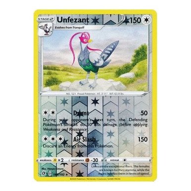 Rebel Clash 145/192 Unfezant (Reverse Holo)