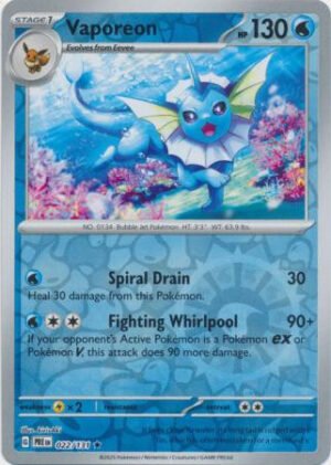 SV Prismatic Evolutions 022/131 Vaporeon (Reverse Holo)