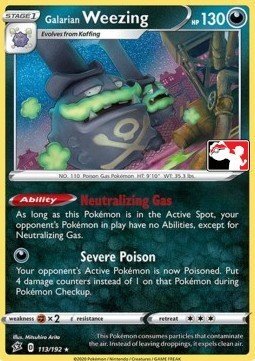 Rebel Clash 113/192 Galarian Weezing (Prize Pack League Promo Non-Holo)
