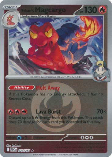 ME Ascended Heroes 024/217 Ethan's Magcargo (Reverse Holo ENERGY SYMBOL)