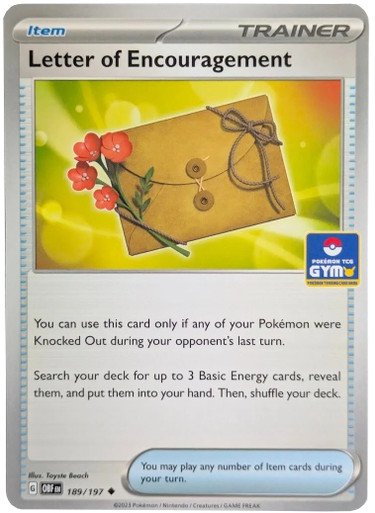 SV Obsidian Flames 189/197 Letter of Encouragement (Gym Stamp)