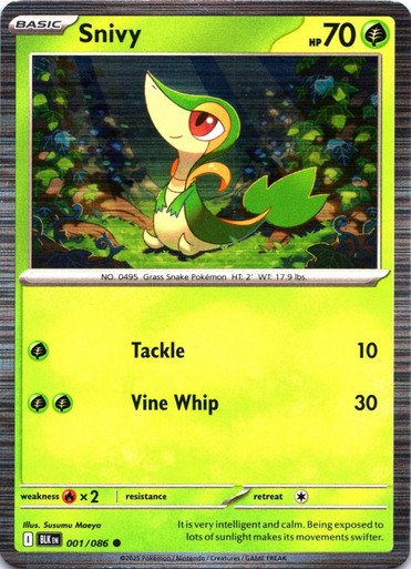 SV Black Bolt 001/086 Snivy (Tinsel Holo)