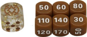 SWSH Brilliant Stars Clear w/ Gold & Brown (Small) Dice