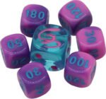 SWSH Fusion Strike Cyan w/ Pink & Purple (small) Dice