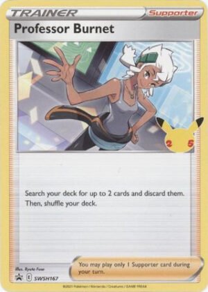 Sword & Shield Promo SWSH167 Professor Burnet (Pikachu Stamp)