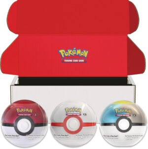 Pokemon Ball Tin Set of 3 In Display Box (Poke Ball, Premier Ball, and Moon Ball)