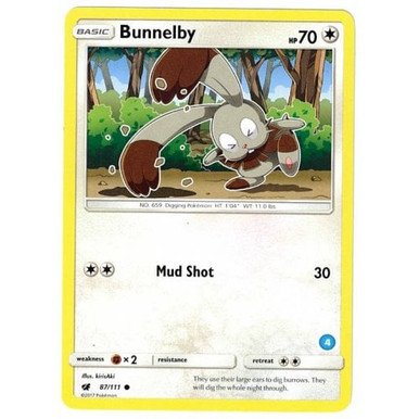 SM Crimson Invasion 87/111 Bunnelby (Trainer Kit Alolan Ninetales #4)