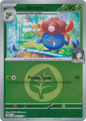 ME Ascended Heroes 002/217 Erika's Gloom (Reverse Holo ENERGY SYMBOL)