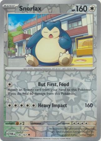 SV Twilight Masquerade 136/167 Snorlax (Reverse Holo)
