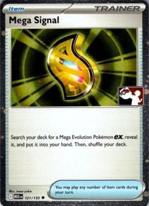 Mega Evolution 121/132 Mega Signal (Prize Pack League Promo Cosmo Holo)