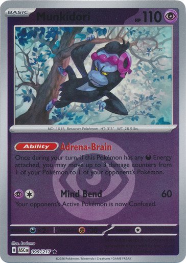 ME Ascended Heroes 099/217 Munkidori (Reverse Holo ENERGY SYMBOL)