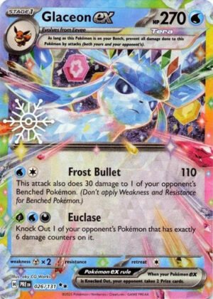 SV Prismatic Evolutions 026/131 Glaceon ex (Half Art w/ Snowflake Stamp)