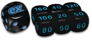 Black Bolt Black w/ Blue Die & Small Black w/ Blue Dice (6)