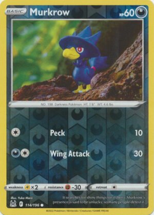 SWSH Lost Origin 114/196 Murkrow (Reverse Holo)