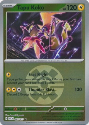 ME Ascended Heroes 067/217 Tapu Koko (Reverse Holo BALL SYMBOL)