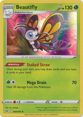 SWSH Lost Origin 008/196 Beautifly (Holo)