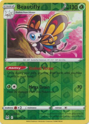 SWSH Lost Origin 008/196 Beautifly (Reverse Holo)