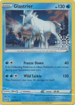 SWSH Lost Origin 051/196 Glastrier (Cosmo Holo w/ Snowflake Stamp)